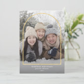 Gouden Boog Moderne Kerst Fotokaart Feestdagenkaart (Staand voorkant)