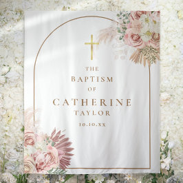 Gouden Boog Pampas Gras Doop Foto Achtergrond Wandkleed