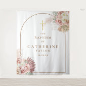 Gouden Boog Pampas Gras Doop Foto Achtergrond Wandkleed (Voorkant)