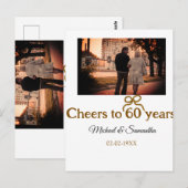 Gouden boog proost op 60 jaar huwelijksjubileum  briefkaart (Voorkant / Achterkant)