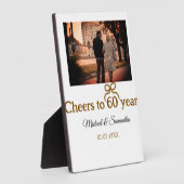 Gouden boog proost op 60 jaar jubileum bruiloft fotoplaat (Zijkant)