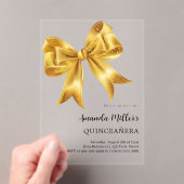 Gouden boog Quinceanera luxe helder Acryl Uitnodigingen (Insitu (Draagbaar))