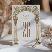  Gouden Boog & Roze Rozen Tafelnummer