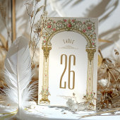  Gouden Boog & Roze Rozen Tafelnummer