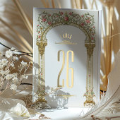  Gouden Boog & Roze Rozen Tafelnummer