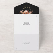 Gouden Boog Rustieke Herfst Bloemige Bruiloft All In One Uitnodiging (Buitenkant)