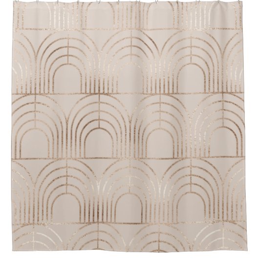 Gouden boog Tegels Art Deco. Douchegordijn (Voorkant)