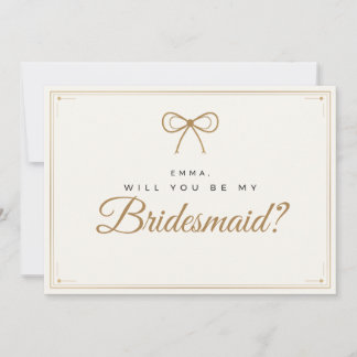 Gouden Boog Uitnodigingskaart voor Bruidsmeisje Kaart