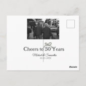 Gouden boog viert 50 jaar trouwdag  briefkaart (Achterkant)