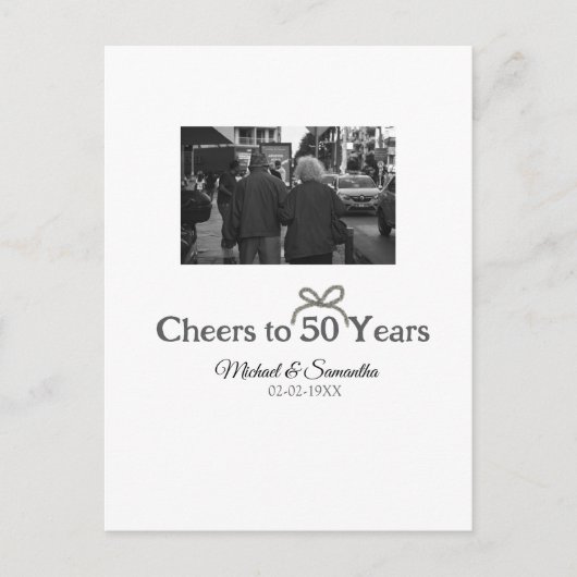 Gouden boog viert 50 jaar trouwdag  briefkaart (Voorkant)