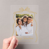  gouden boog vrolijke kerstfoto acryl uitnodigingen (Insitu (Draagbaar))