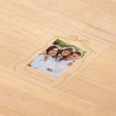  gouden boog vrolijke kerstfoto acryl uitnodigingen (Laagn)