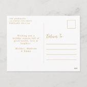  gouden boog vrolijke kerstfoto feestdagenkaart (Achterkant)