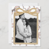 Gouden Boogframe Roze Lint Baby Shower Kaart (Achterkant)