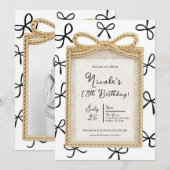 Gouden Boogframe & Zwarte Boogjes Verjaardag Kaart (Voorkant / Achterkant)