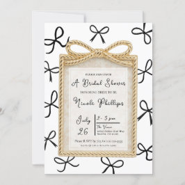 Gouden Boogframe & Zwarte Kleine Bogen Bruidsuitva Kaart