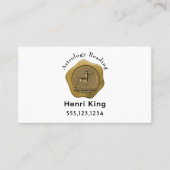 Gouden Boogschutter Seal Munt & QR Code Astrologie Visitekaartje (Voorkant)