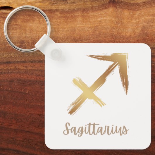 Gouden Boogschutter Symbool Verkocht Rest Sleutelhanger (Voorkant)