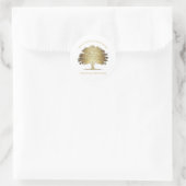 Gouden Boom des Levens (Eik) Ronde Sticker (Tas)