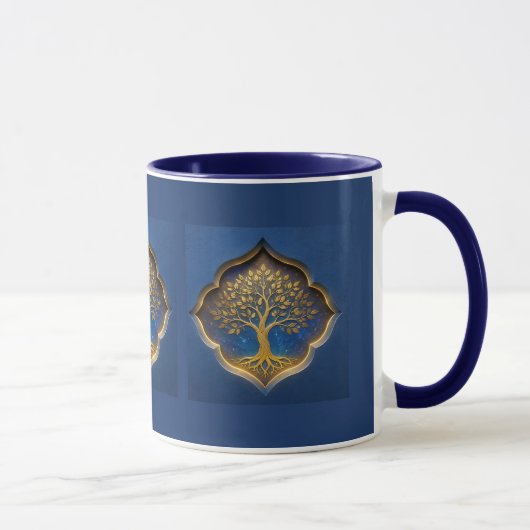 Gouden Boom in Hemels Kader Cadeau Mok (Rechts)