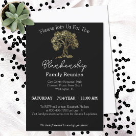 Gouden Boom Kunstwerk Eendaagse Familie Reünie Par Kaart