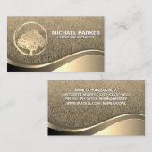 Gouden Boom Logo | Goud Metaalachtige Golf Visitekaartje (Voorkant / Achterkant)