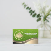 Gouden Boom Logo | Gras Visitekaartje (Staand voorkant)