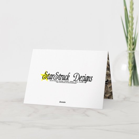 Gouden Boom Met Rode Lint & Strik Bedankt (Achterkant)