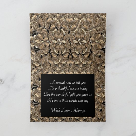 Gouden Boom Met Rode Lint & Strik Bedankt (Binnen)