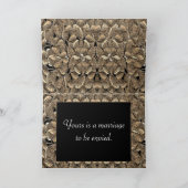 Gouden boom met rood lint & boog gefeliciteerd kaart (Binnen)