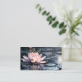 Gouden Boom Silhouet Lotus Zen Visitekaartje (Staand voorkant)
