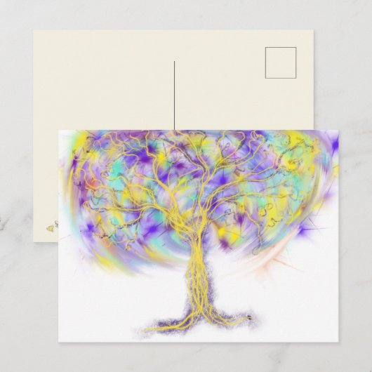 gouden boom van het leven moderne Christelijke pro Briefkaart (Voorkant / Achterkant)