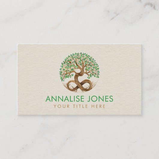 Gouden boom van het leven - oneindig - Malachietbl Visitekaartje (Voorkant)