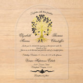 Gouden boom van het leven Tijdloze Sophisticated b Acryl Uitnodigingen (Voorkant)