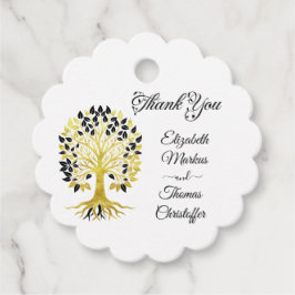 Gouden boom van het leven Tijdloze Sophisticated b Bedankjes Labels
