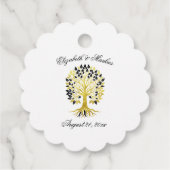 Gouden boom van het leven Tijdloze Sophisticated b Bedankjes Labels (Achterkant)