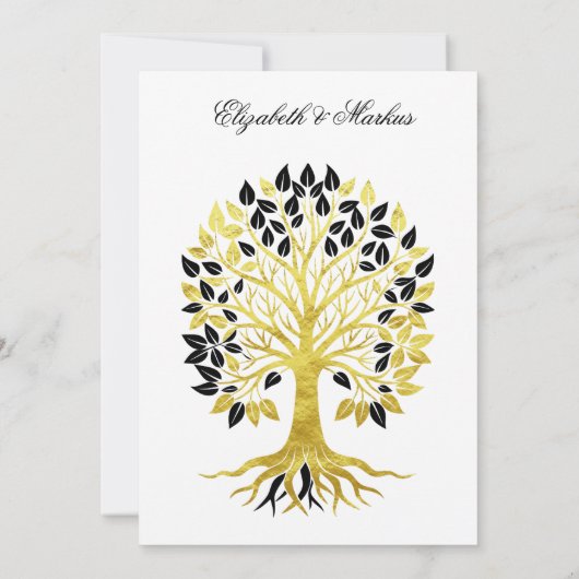 Gouden boom van het leven Tijdloze Sophisticated b Kaart (Achterkant)