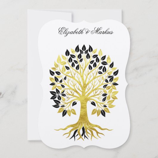 Gouden boom van het leven Tijdloze Sophisticated b Kaart (Achterkant)
