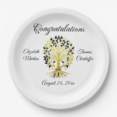 Gouden boom van het leven Tijdloze Sophisticated b Papieren Bordje (Voorkant)