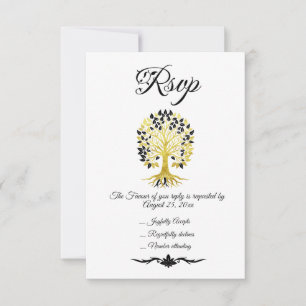 Gouden boom van het leven Tijdloze Sophisticated b RSVP Kaartje