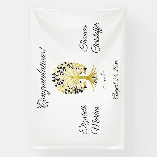 Gouden boom van het leven Tijdloze Sophisticated b Spandoek (Verticaal)