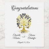 Gouden boom van het leven Tijdloze Sophisticated b Wijn Etiket (Enkel label)