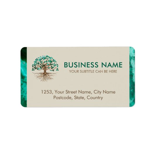 Gouden boom van het leven - Yggdrasil - Malachietb Etiket (Voorkant)