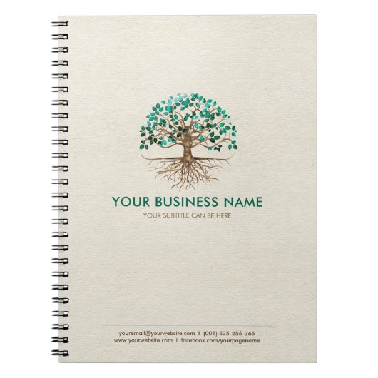 Gouden boom van het leven - Yggdrasil - Malachietb Notitieboek (Voorkant)