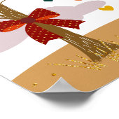 Gouden Boom van Liefde Vogel Paar Kussen Poster (Hoek)