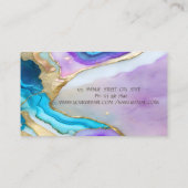 Gouden Boom Violet Blauwe Yoga Instructeur Visitekaartje (Achterkant)