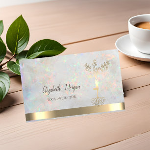 Gouden boom vrouwen silhouet, Opal yogadocent  Visitekaartje