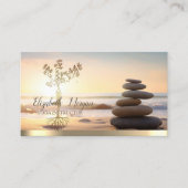 Gouden Boom Vrouwen Silhouet, Zen Stones Sunrise Visitekaartje (Voorkant)