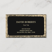  gouden bootanker Metal Framed Black Visitekaartje (Achterkant)