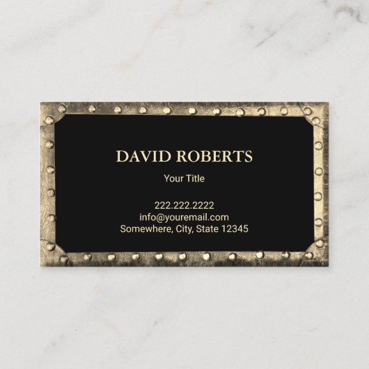  gouden bootanker Metal Framed Black Visitekaartje (Achterkant)